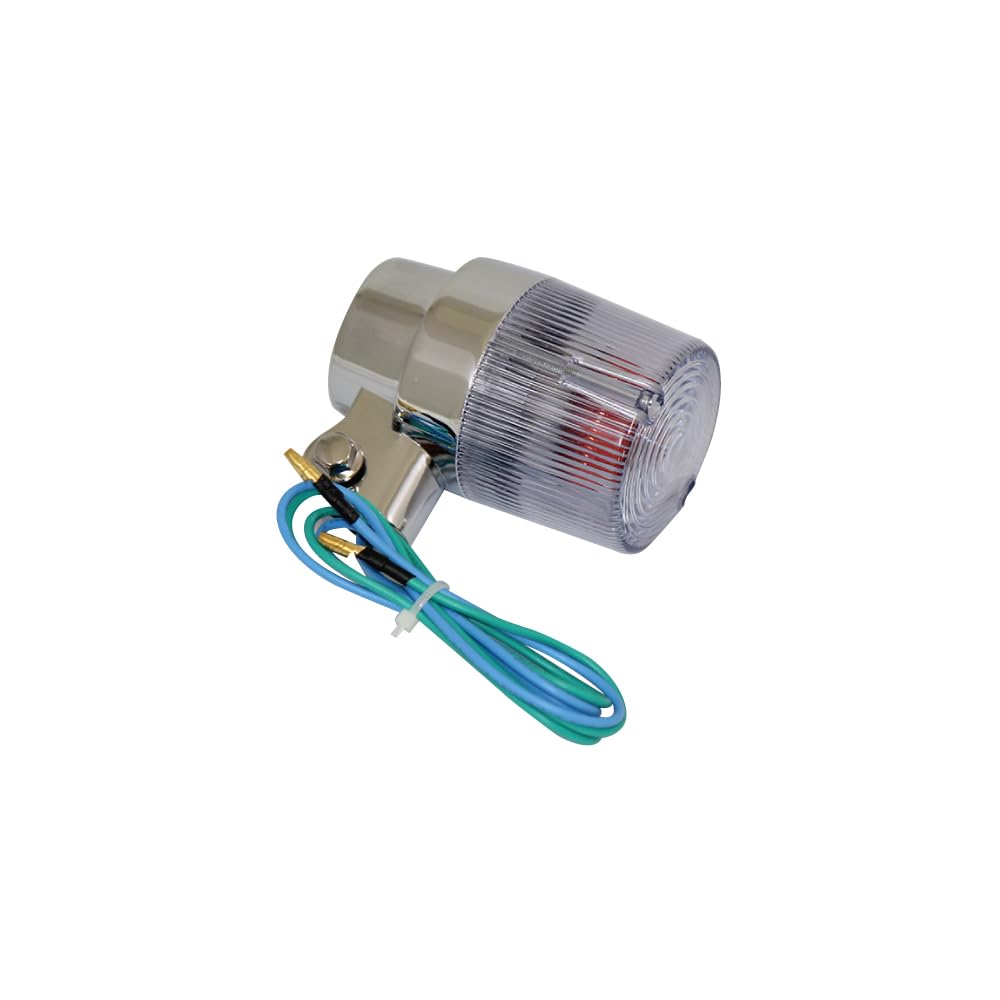 Universal Round European Turn Signal, Clear M10 x 73 mm Aluminum Mounting Stays Included, Set of 2