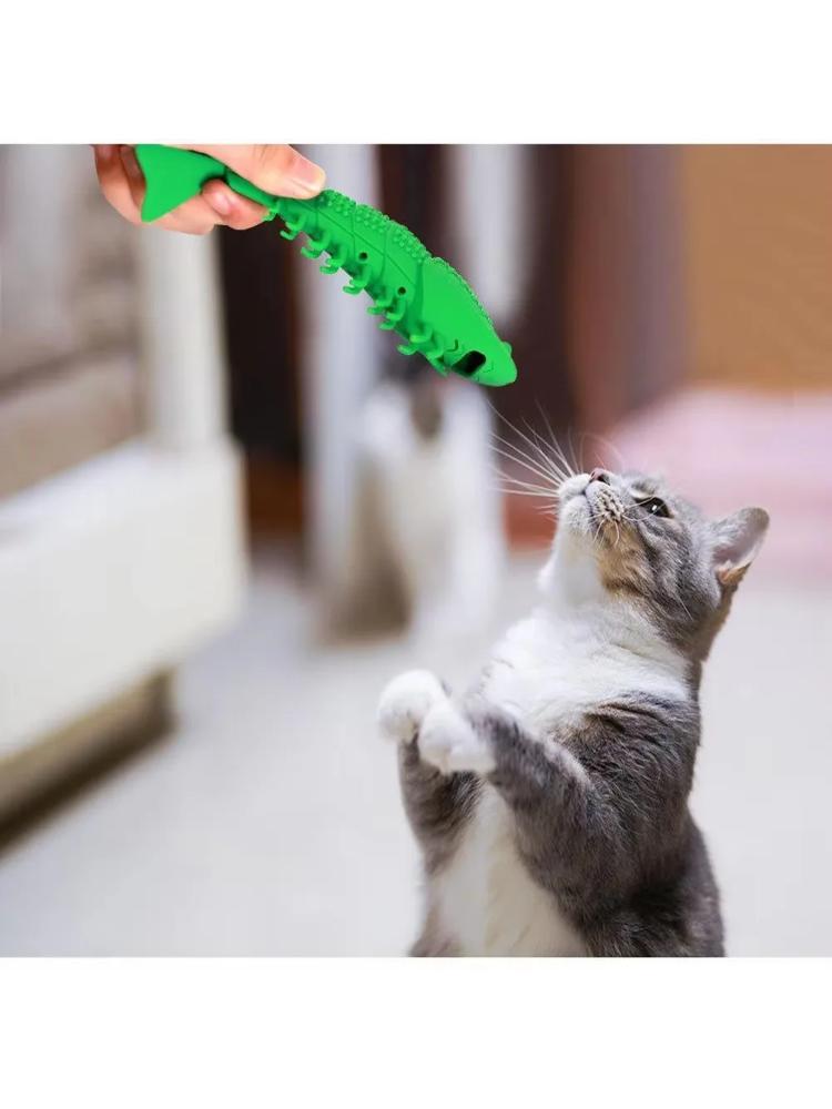 Katzenzahnbürste Katzenminze Spielzeug Kätzchen Welpe Interaktive Spiele Langlebig Hartgummi Punkt Reinigungszahnbürste Kauspielzeug Haustierprodukte