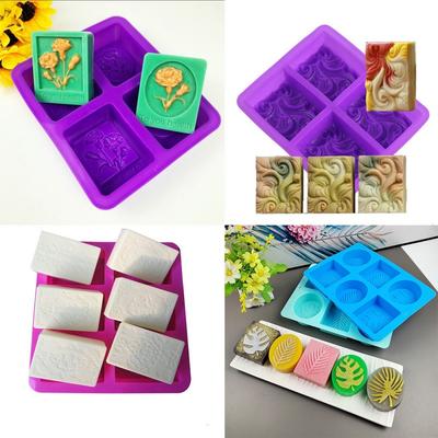 4/6 Cavity Reusable Soap Molds Tray Silicone Round Circles Soap Molds DIY Handmade Craft Cake Decorating Tools