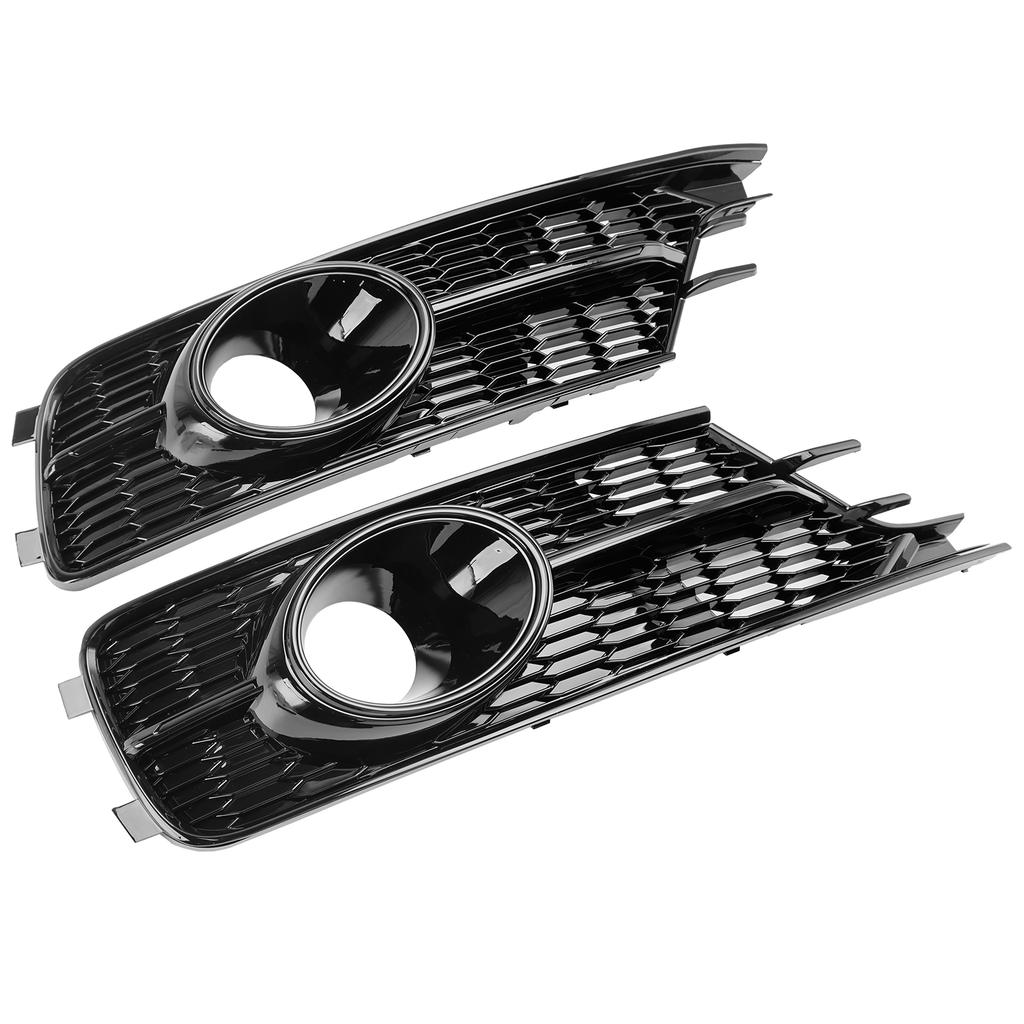 Pair Front Bumper Lower Light Cover Grille 4G0807647A 4G0807648A Fit A6 C7 2016-2018 W/ACC Hole