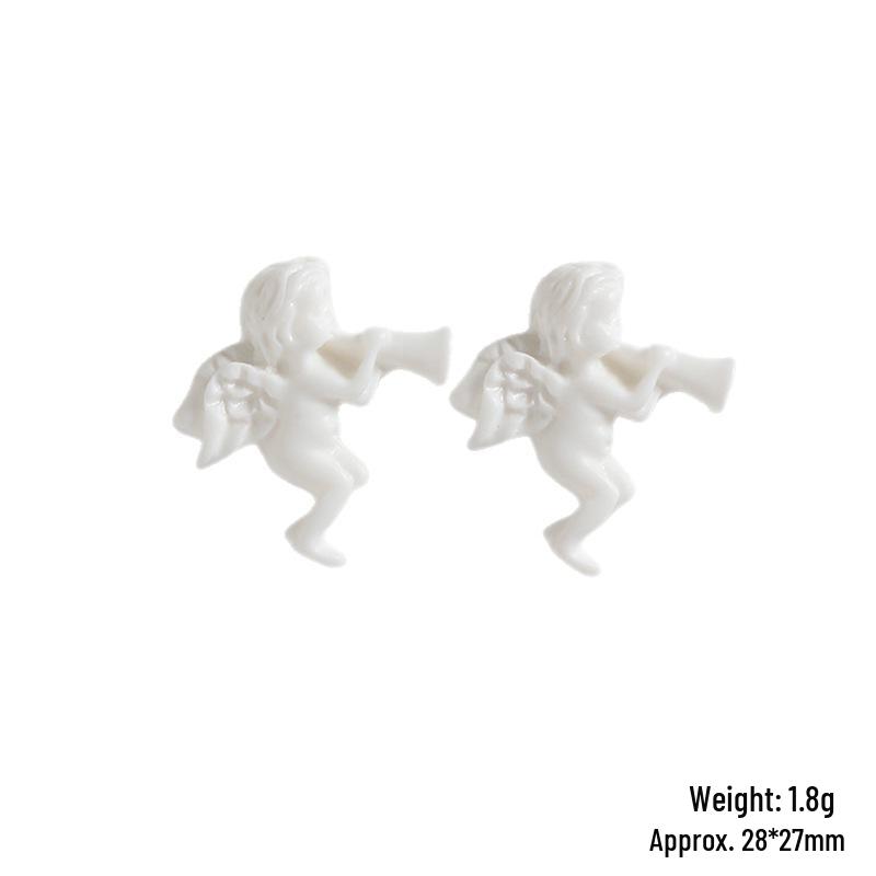 White Baroque Angel Resin Phone Case DIY Accessory