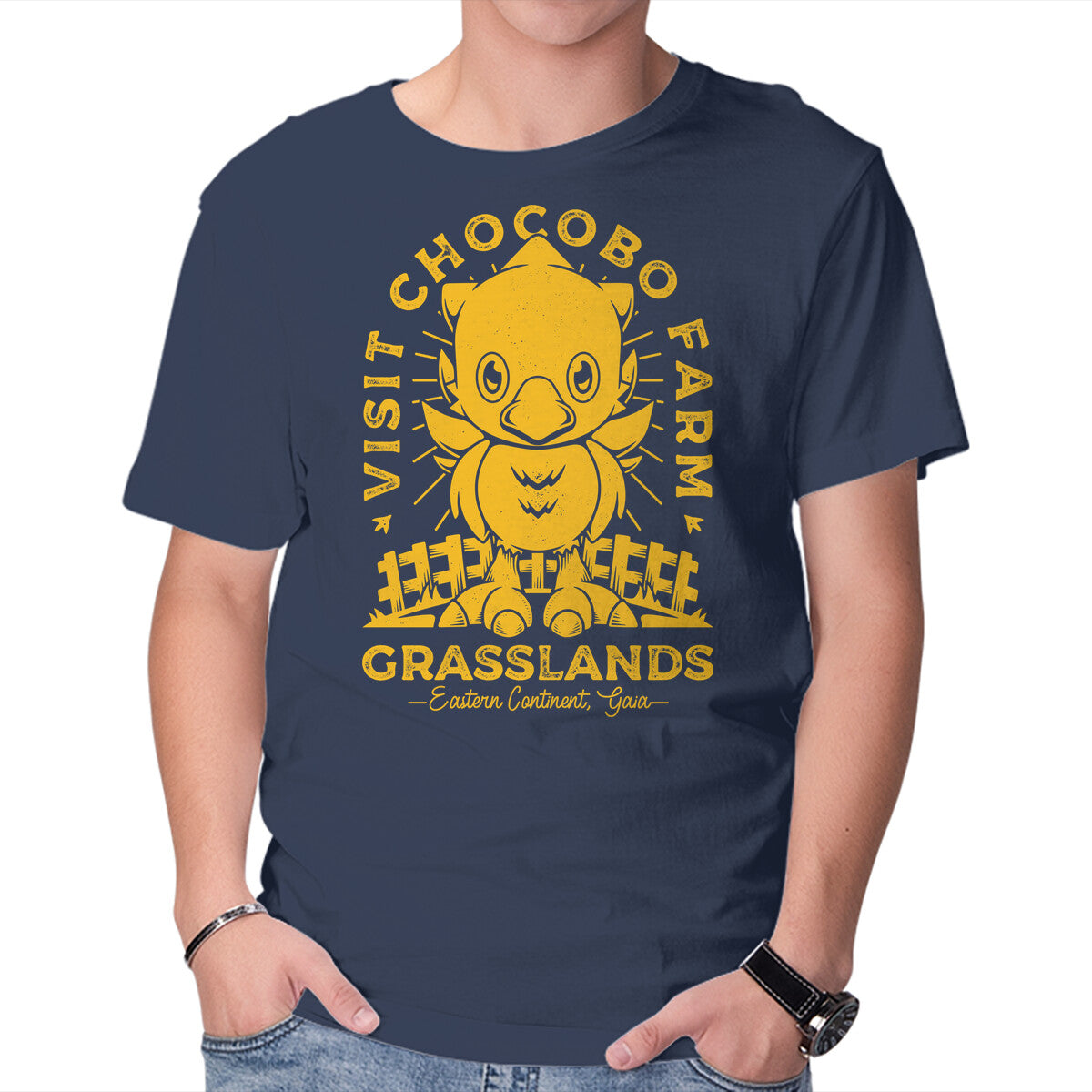 Unisex Crew Neck T-Shirt Grasslands Area Farm Graphic Short Sleeve Casual Tee M