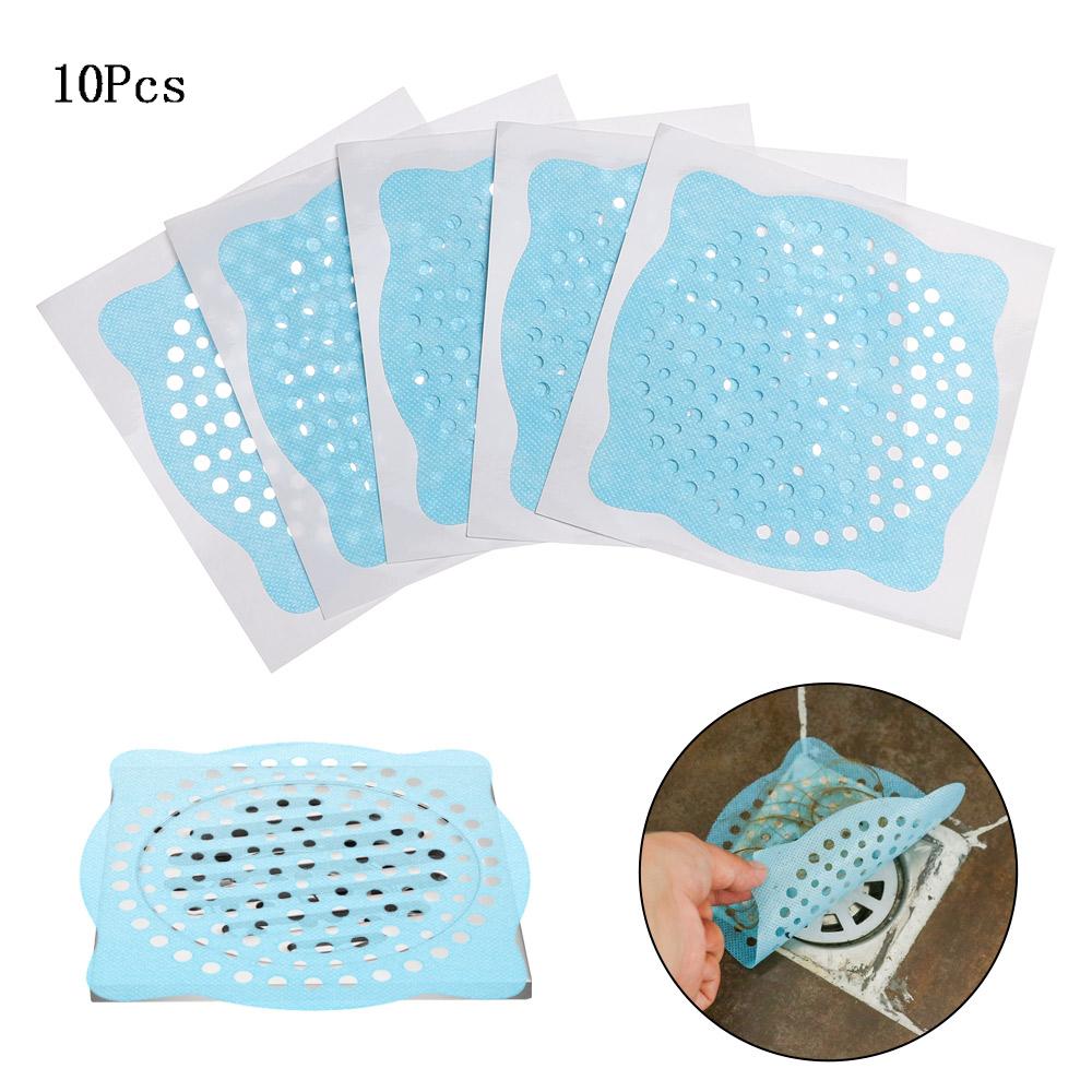 10 pcs Bathtub Disposable Sink Shower Bath Hair Catcher Mesh Stickers Filter Floor Drain Cover