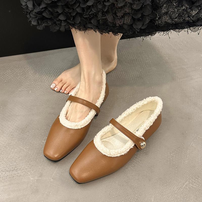 New Women's Mary Jane Single Shoes Thick Heel Shoes Elegant Classic Retro Square Toe Comfort Soft Shallow Cut Low Heel Shoes