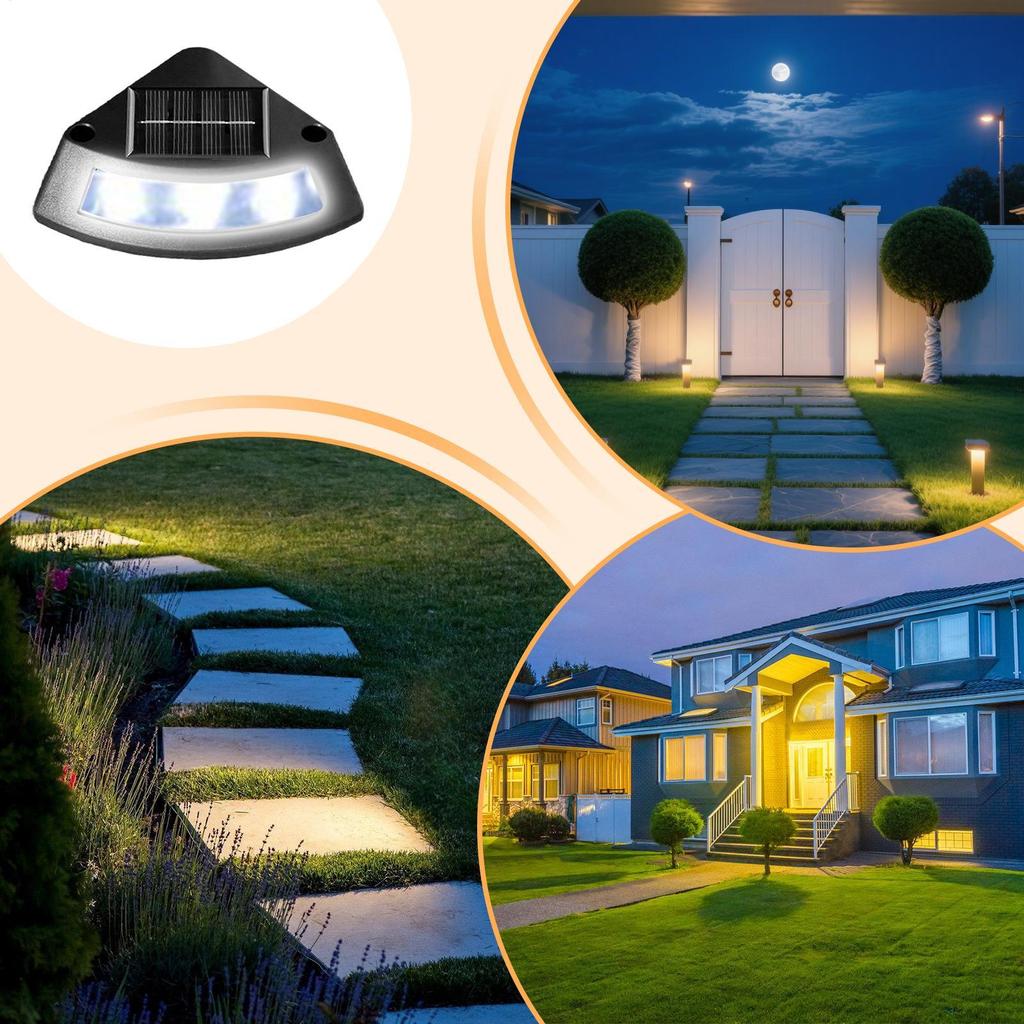 Solar Lights For Stairs Solar Step Lights For Outside Waterproof Led Bright 6500K Waterproof Decorative Lighting For House