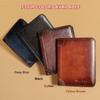 Men's Vintage Cowhide Wallet, RFID Protection Short Multi-Functional ID Card Credit Card Holder Top Layer Cowhide Money Bag 2 ID Card Windows