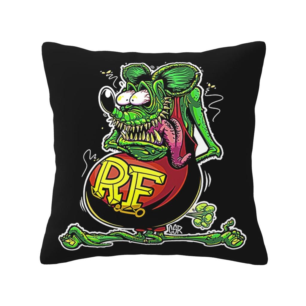 Bootleg Rat Fink Square Pillowcase Pillow Cover Cushion Decor Comfort Throw Pillow for Home Bedroom