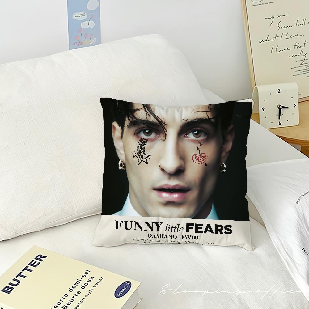 Rock Singer D-Damiano David cushion cover Pillow Case Square Cushion Room Bedroom Headboard Sofa Living Backrest Nap Time