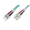 Duplex 50/125 OM3 ST SC Aqua Fiber Optic Cable 2 M