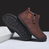 Fashion Casual Sneaker Loafers Casual Shoes High Boots Leather Winter Sport for Men Soft and Comfortable Non-slip Cotton-padded shoes