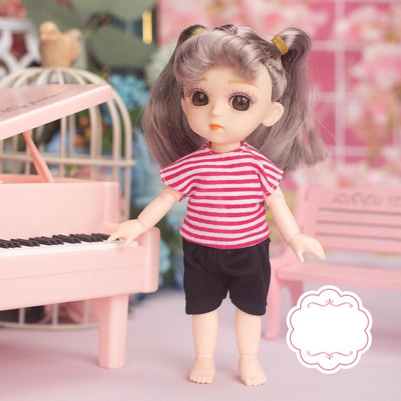 

15 см міні рухома 13 шарнірних ляльок дівчаток іграшка 3D великі очі BJD принцеса повний одяг сукні колекція дитячі ляльки подарунок