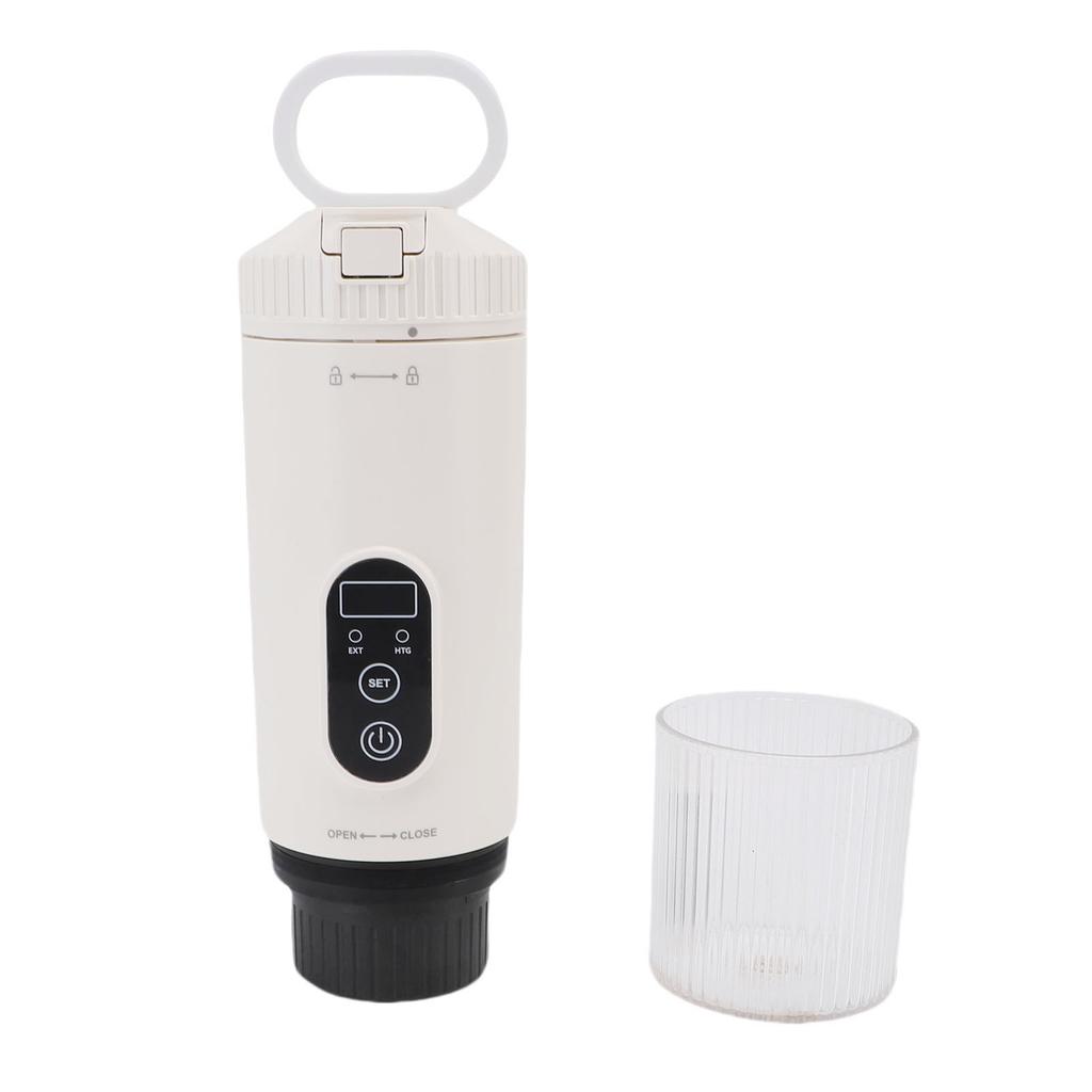 Portable Coffee Maker 100W 21Bar Cordless Heating Capsule Coffee Maker Machine for Outdoor Car Travel Camping White