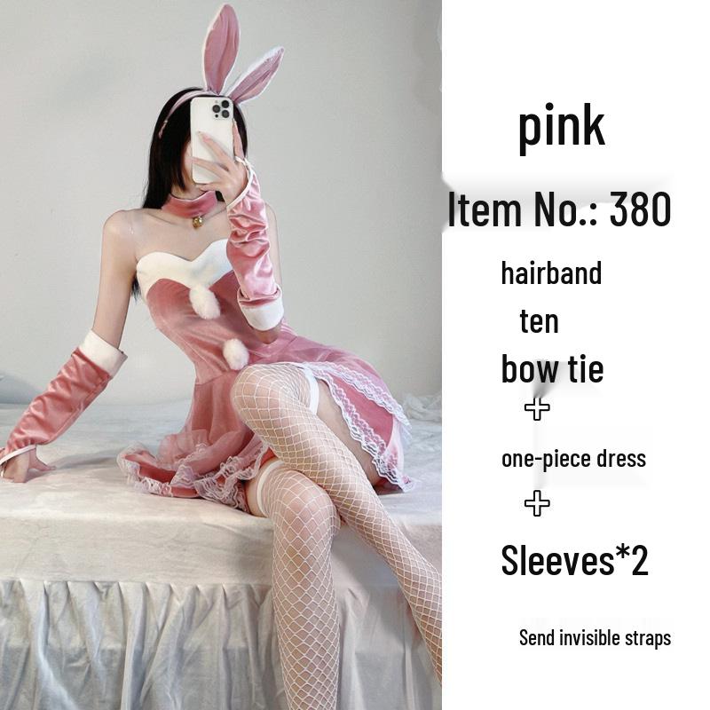 Reindeer-Themed Sexy Fur Lingerie Three-Piece Set for Women