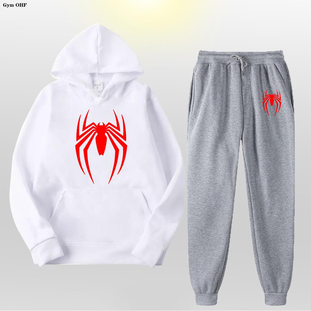 Women Men's Tracksuit Spider 2 Pieces Set Sweatshirt + Sweatpants Sportswear Hoody Casual Streetwear Men Clothing Hoodies Suit