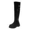 Over-the-knee long boots, long boots plus large tube circumference retro western boots, women's autumn and winter velvet high boots, snow boots, knig