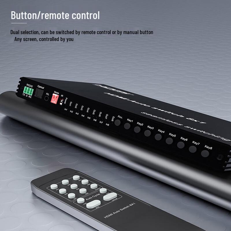 4K 8-Port HDMI Switch with Audio Extractor