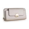 Hiroko Koshino Long Wallet with Large Flap Front and Brooch Women's Capacity, Closure, Pocket, (Silver)