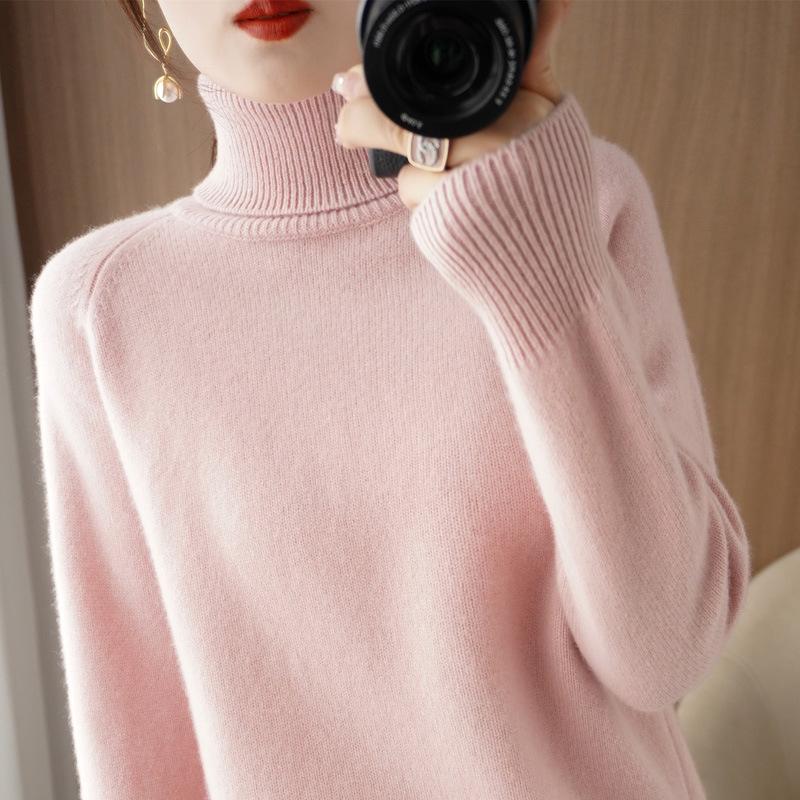 Maglione da Donna a Collo Alto con Maniche Raglan - Strato Interno Autunno/Inverno