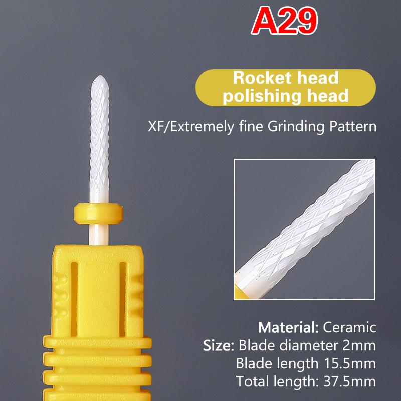 Ceramic Milling Cutter Nail Drill Bit Electric Manicure Pedicure Mill Bits Machine Files Nail Art Tools Equipment