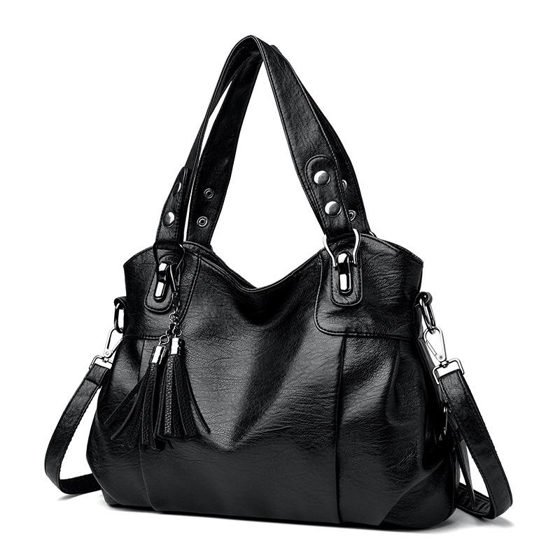 Módní kabelka pro dojíždění pro ženy Nová ležérní taška přes rameno Jednoduchá a atmosférická kabelka crossbody z měkké kůže Třásňová taška