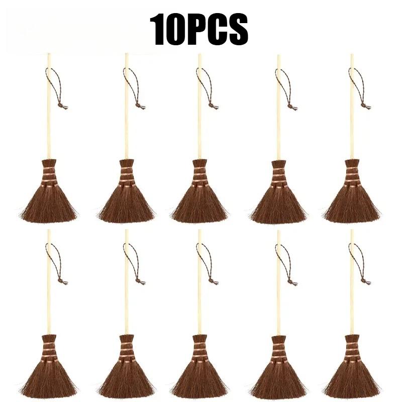 Mini Broom Desktop Keyboard Cleaner Portable Small Sweeper Creative Brown Bristle Brush for Dust crevice Cleaning Hanging Decor