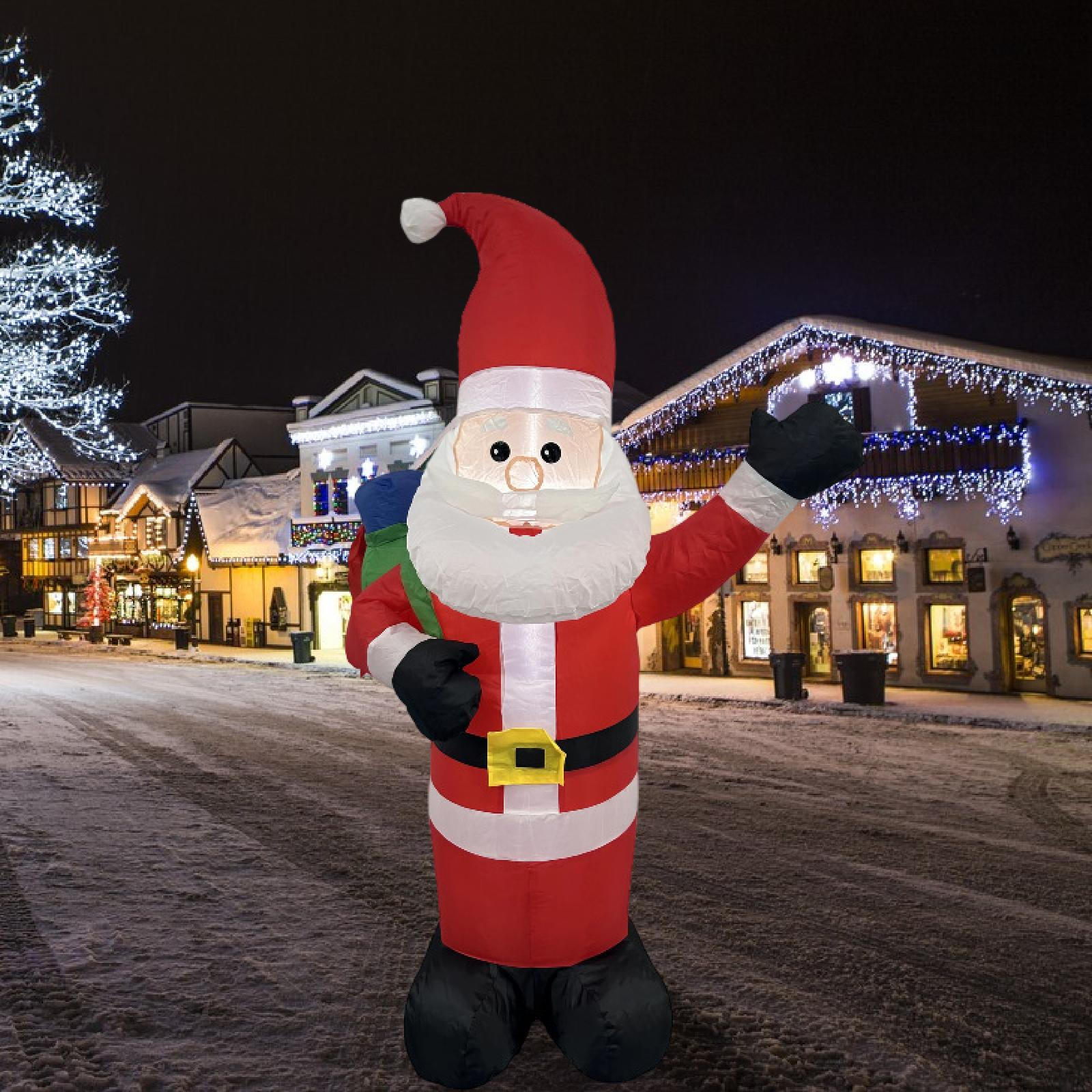 

Рождественская надувная декорация Санта-Клауса со светом, уличный праздничный орнамент