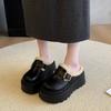 Thick-soled Height-increasing Sponge Shoes for Women with Fleece Toe Caps and Cotton Slippers