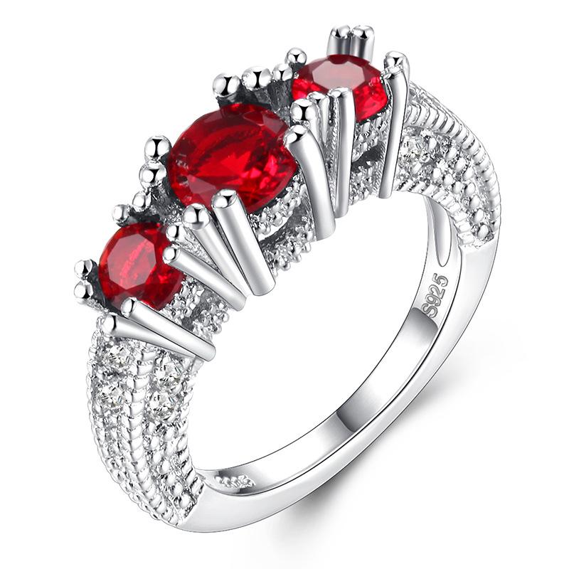 

Белое Кольцо с Цирконами в Виде Снежинки Женские Ювелирные Изделия Подарок No. 5 красный