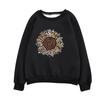 Women's Fashion Casual  Print Round Neck Sweater Loose Sports Tops Pullover