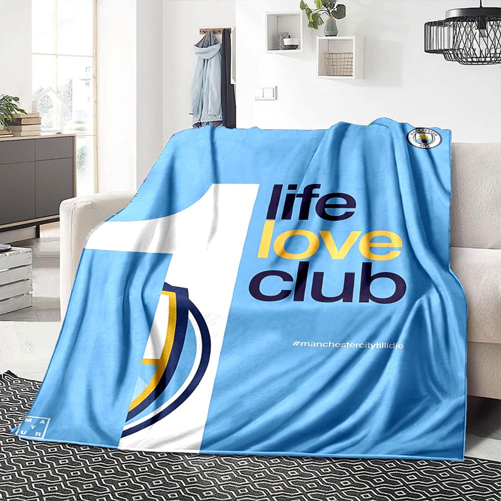 Manchester City Fc Crest Blankets Flannel Printed Breathable Warm Throw Blanket for Home Office Bedspreads 0708a8