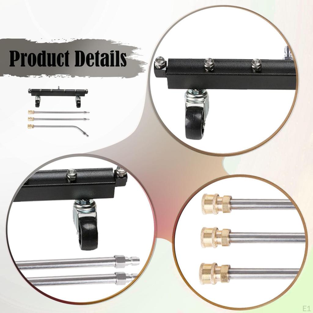 Pressure Washer Undercarriage Cleaner with Extension Wands Practical Wear Resistant Water Broom for