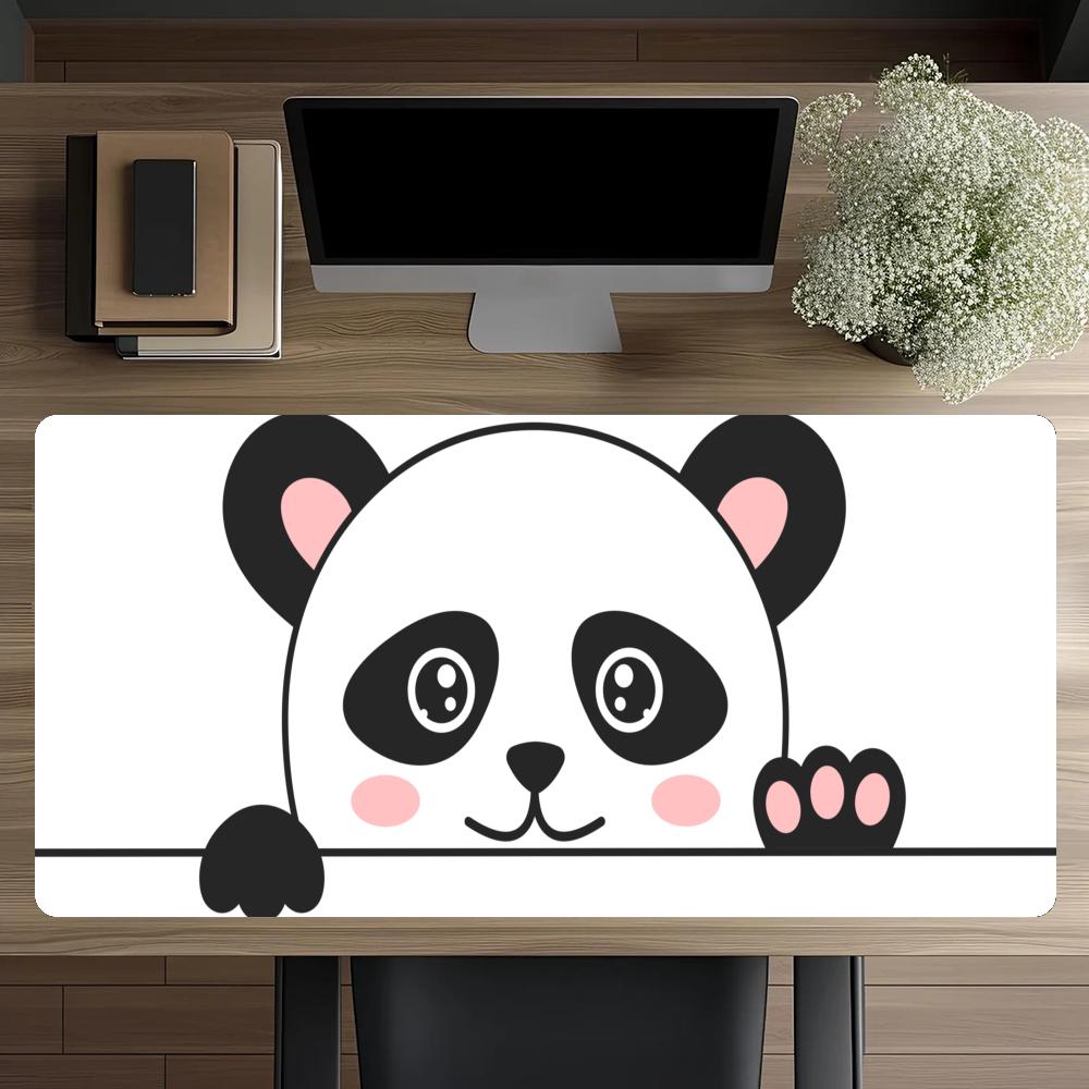 Simple Hand Drawn Panda Large Size Playmat Cute Cartoon Mousepad For Games Laptop Desk
