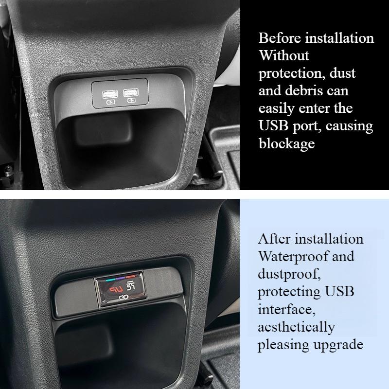 Car interior decoration accessories, rear charging port protective cover, anti dust USB protect for BYD YUAN UP PRO EV 2024 2025