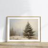 Vintage Winter Snow Scenery Pine Tree Posters and Prints Canvas Printing Wall Art Picture for Living Room Home Decoration
