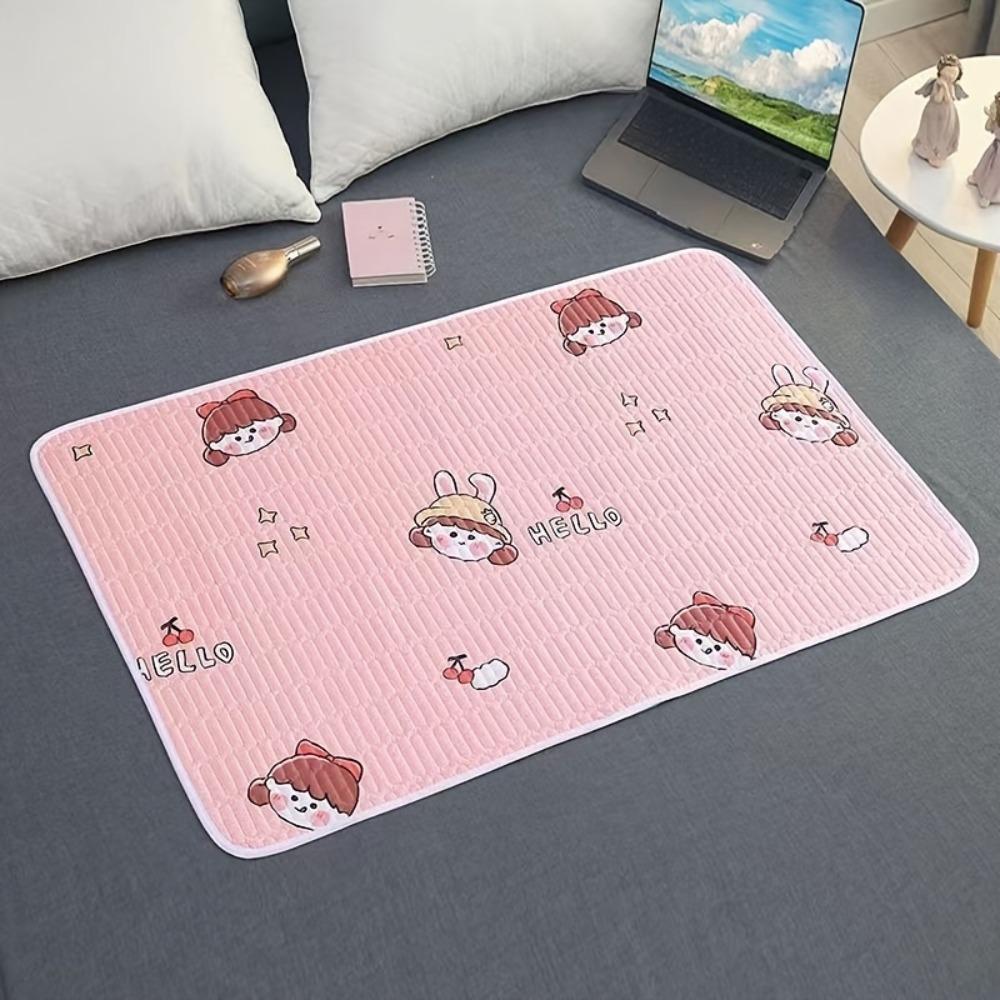 1pc Reusable,Washable Adult Urine Pad & Pet Mat - Cute Cactus & Floral Design,Lightweight Polyester Fabric,Ideal for Women'S Hygiene & Postpartum Care