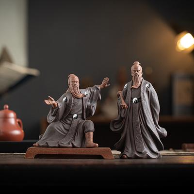 Chinese Zen Style Purple Clay Crafts, Tai Chi, Zhang Sanfeng, Legendary Figures, Ornaments, Home Furnishings, Living Decorations