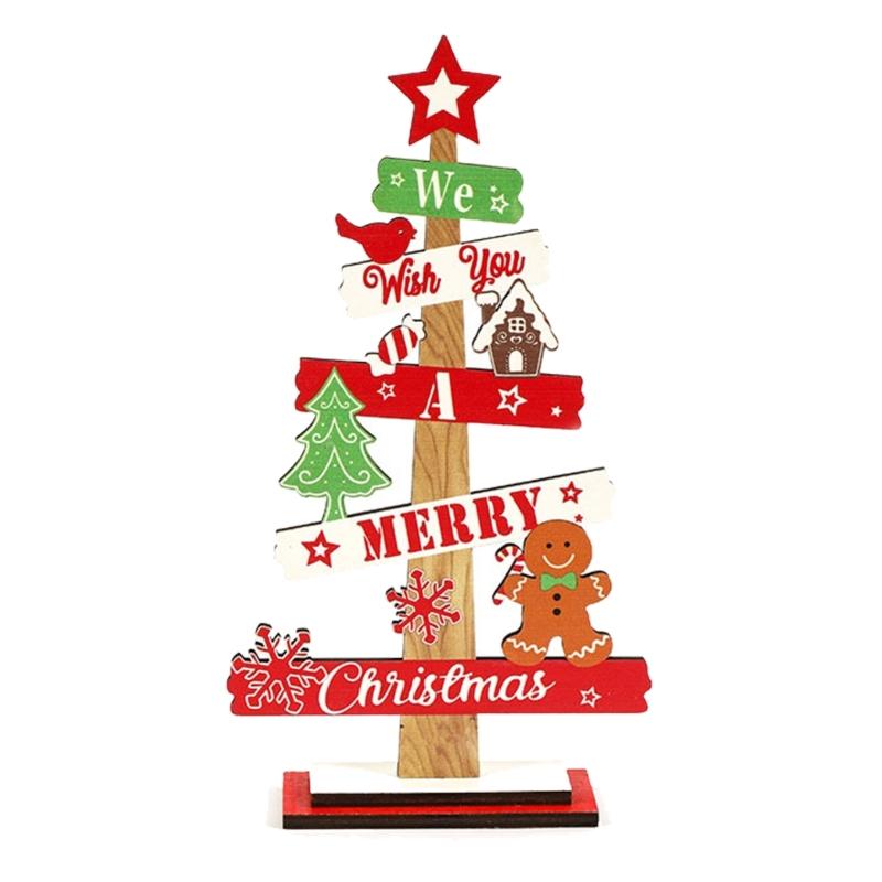 Wooden Gingerbreads Figurine Christmas Tree Decoration For Family Celebration And Kids Room Handmade Ornament