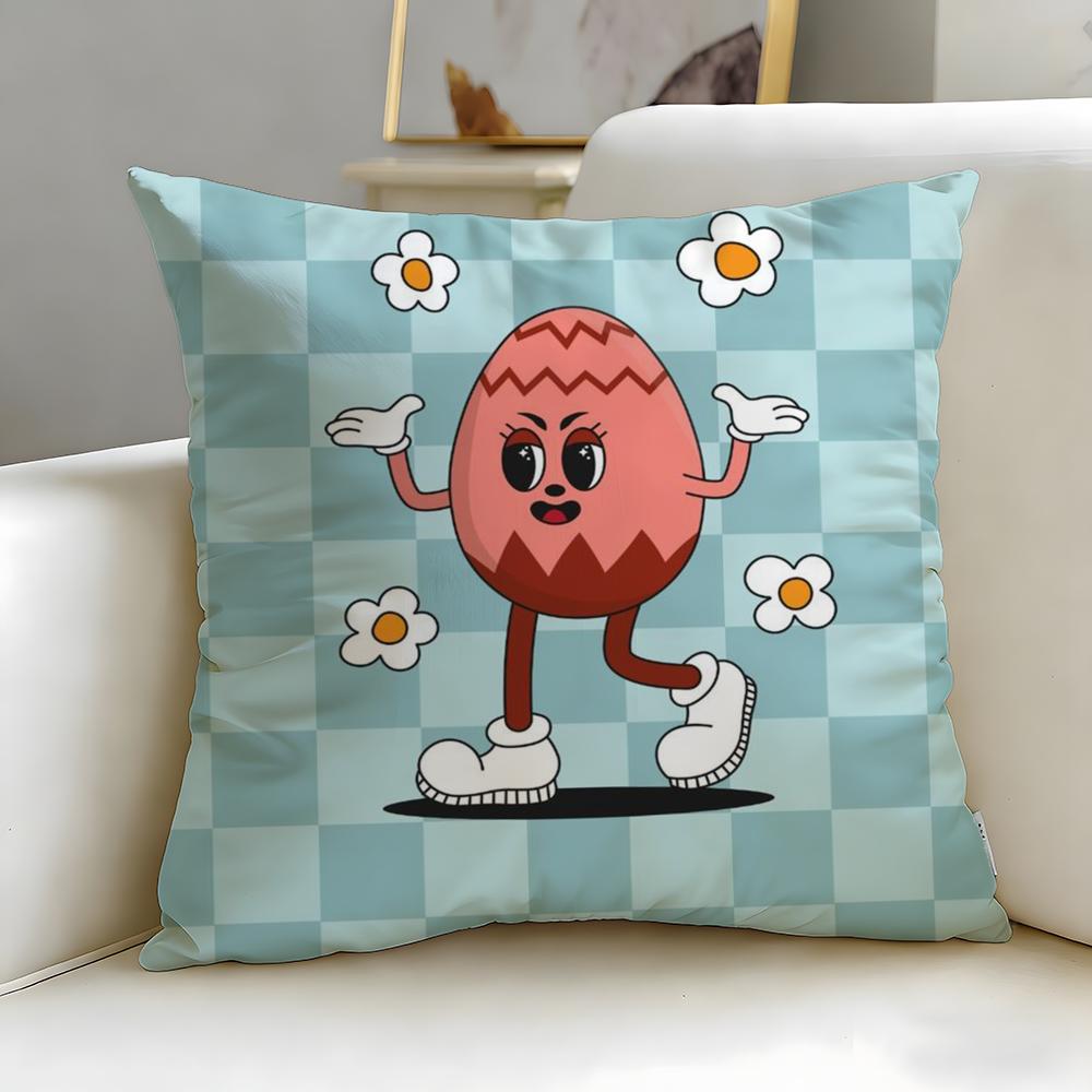 Classic Holiday Easter Day Cushion Cover Soft EasyWash Pillow Case Versatile for Couch Bed Travel and Office