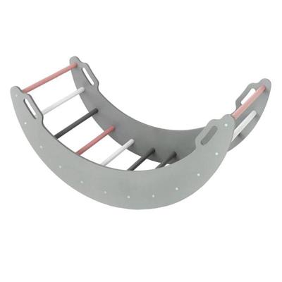 Wooden Rocker Moon Pink-grey