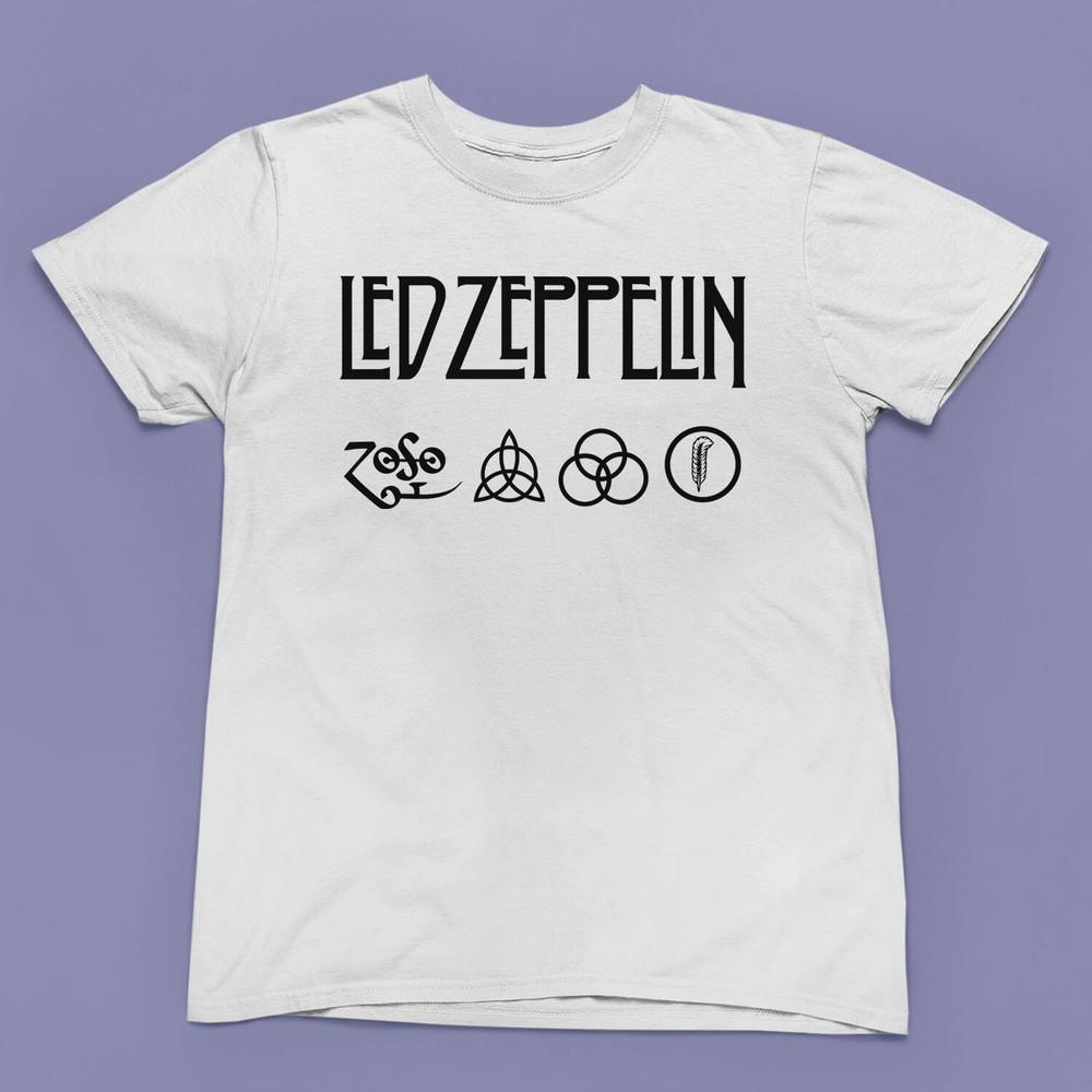 Футболка с графическим логотипом Led Zeppelin Знаковые символы Мужская Женская Унисекс L