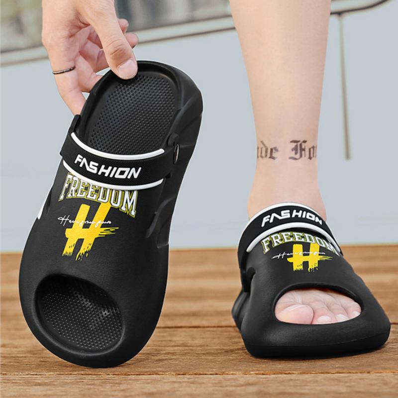 Summer Men's EVA Dual-purpose Slippers Platform Open Toe Sandals Home Leisure Slides for Couple Men's Outdoor Beach Sandals 2025