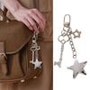 Star Bag Charm Trendy Bag Accessory Fashion Statement Pendant Gothic Key Ornament Alloy Texture for Keys and Purses