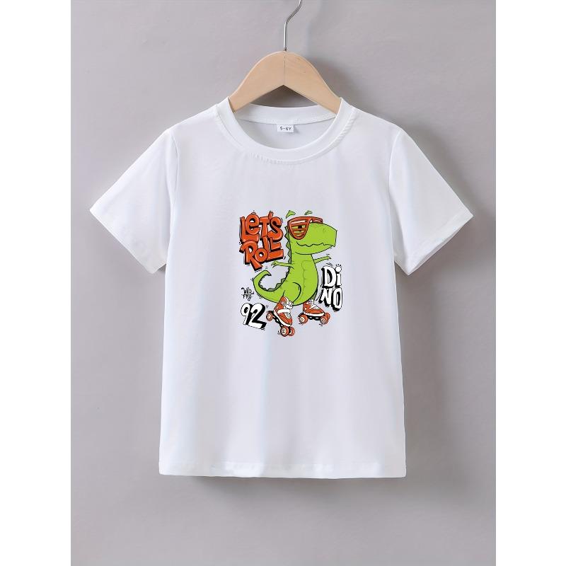 European sizes Girls  Summer Short Sleeve  Cartoon  Print T-Shirt 110