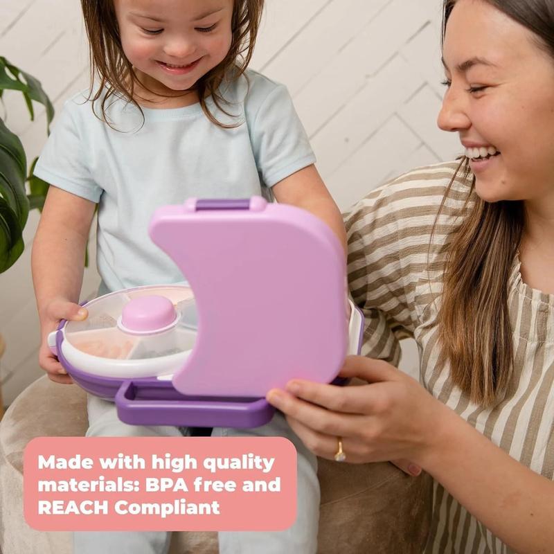 Kids Bento Box Rotating Lunch Boxes Children Rotating Snack Container Kid Snack Spinner Portable Spinning Fruit Plate Snack Box