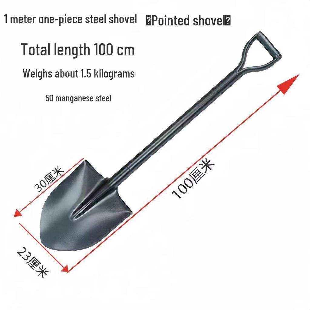 Iron Manganese Steel Shovel - Heavy Duty Outdoor Shovel for Digging, Soil Loosening, and Home Gardening