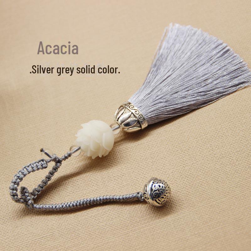 Elegant Lotus & Palace Bell Tassel Keychain Pendant for Bags & Cars