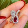 Französischer Retro Rubin Edelstein Offener Ring für Damen - Elegantes Nischen Design, Hochwertiger Schmuck