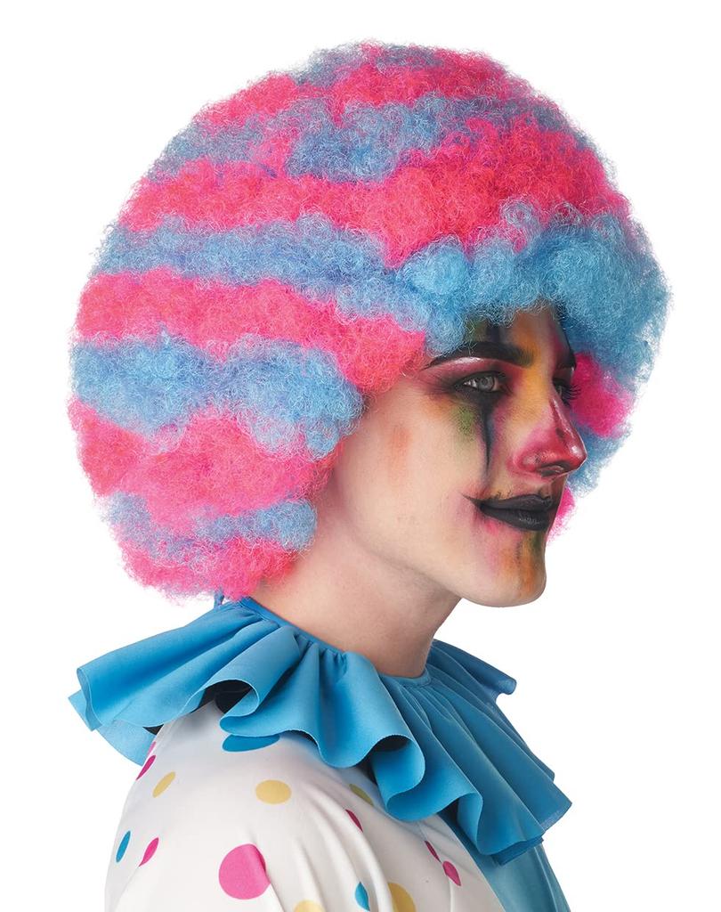 California Costumes Modrá spirálovitá klaunská koruna s afro parukou, růžová/nebesky modrá 7221-219