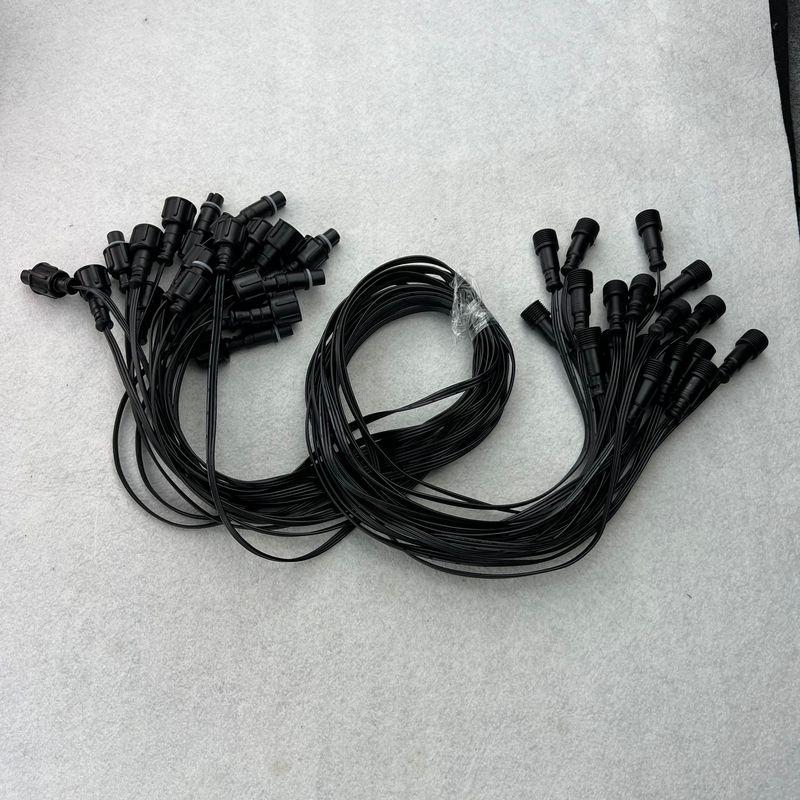 xConnect Type BLACK Flat 18AWG 3 Core Waterproof Extension Cable,one End with Male,the Other End with Female