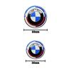 For B-BMW 50th Anniversary Logo 82mm+Rear Badge 74mm+Wheel HubCap 68mm+Steering Wheel Sticker 45mm New 7Pcs Front Hood Emblem XV1